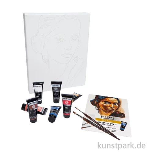 Artikelbild 2 des Artikels “Sennelier Abstract Acryl Malset mit Vorlage - Kabari Portrait “