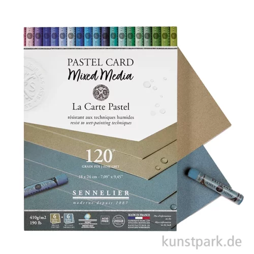 Artikelbild 2 des Artikels “Sennelier Pastel Card Mixed Media - Grautöne, 12 Blatt, 18 x 24 cm “