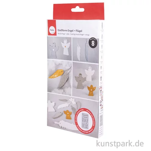 Artikelbild 2 des Artikels “Silikon Gießform Engel + Flügel, 8 Motive, 26 x 14,5 x 1 cm “