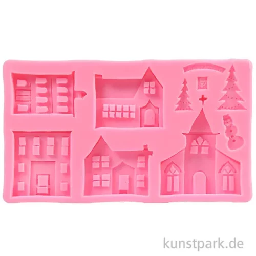 Artikelbild 2 des Artikels “Silikon-Gießform - Häuser, 20,5 x 11,7 x 1,5 cm “