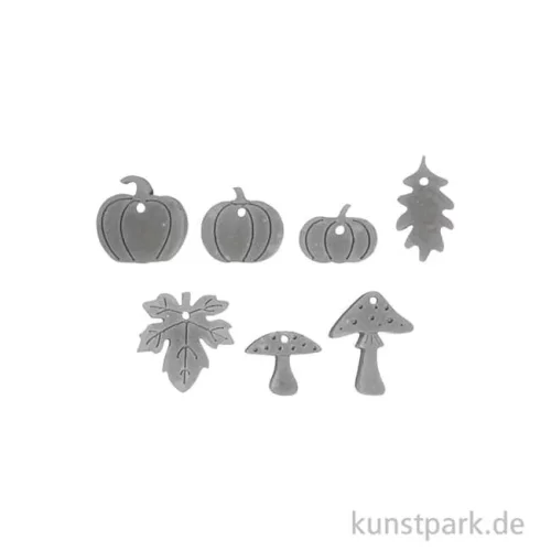 Artikelbild 2 des Artikels “Silikon Gießform - Kürbis, Pilz, Blatt, 7 Motive, 14,5 x 26 x 1 cm “