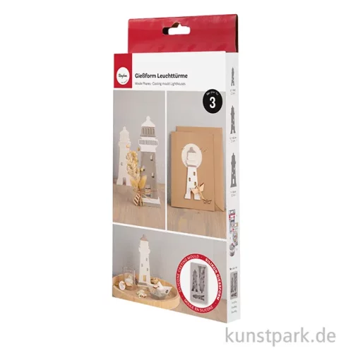 Artikelbild 2 des Artikels “Silikon Gießform - Leuchttürme, 14,5 x 26 x 2 cm “