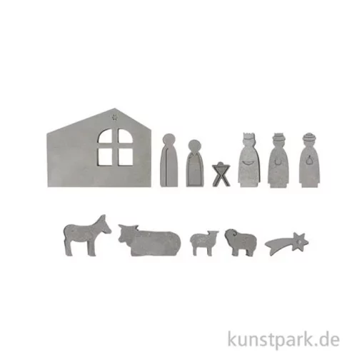 Artikelbild 2 des Artikels “Silikon Gießform - Mini Krippe, 12 Motive, 14,5 x 26 x 1 cm “