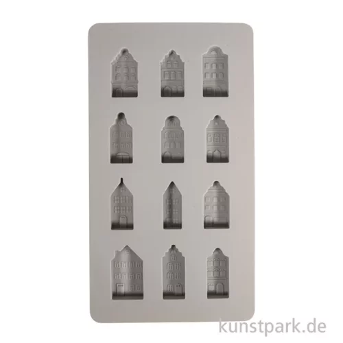 Artikelbild 2 des Artikels “Silikon Gießform - Mini Nordic Häuser, 12 Motive, 14,5 x 26 x 1,5 cm “