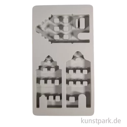 Artikelbild 2 des Artikels “Silikon Gießform - Nordic Häuser, 3 Motive, 14,5 x 26 x 1,7 cm “
