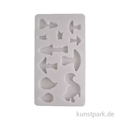 Artikelbild 2 des Artikels “Silikon Gießform - Pilze + Tiere, 11 Herbstmotive, 14,5 x 26 x 1,5 cm “