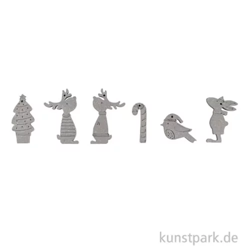 Artikelbild 2 des Artikels “Silikon Gießform - Rentierfreunde, 6 Motive, 14,5 x 26 x 1 cm “
