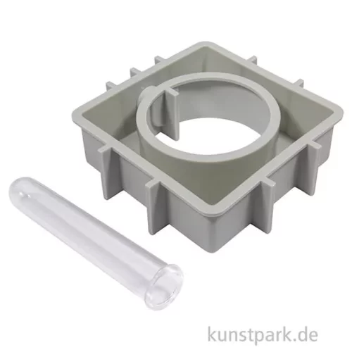 Artikelbild 2 des Artikels “Silikon Gießform - Vase Quadrat mit Kreis, 11 x 3,7 x 11 cm “