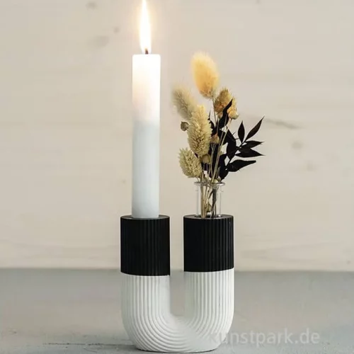 Artikelbild 2 des Artikels “Silikon Gießform - Vase U-Form geriffelt, 8,5 x 3,8 x 10 cm “