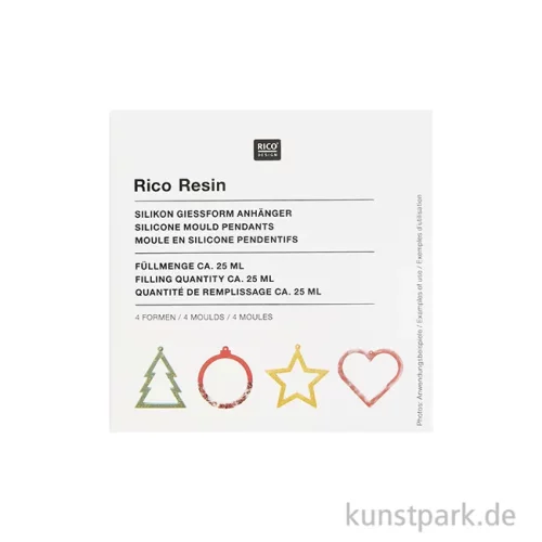 Artikelbild 2 des Artikels “Silikon Gießform - Weihnachtsanhänger, 4 Motive “