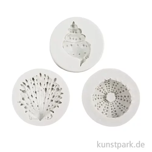 Artikelbild 2 des Artikels “Silikonformen, Seeigel, Muscheln, Höhe 1,5-2 cm, ⌀ 3,5-6 cm, 3 Stück “