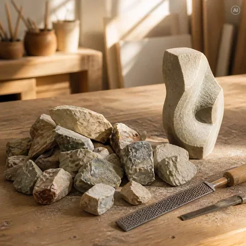Artikelbild 2 des Artikels “Speckstein Rohlinge in verschiedenen Farben, asbestfrei, 1,5 kg “