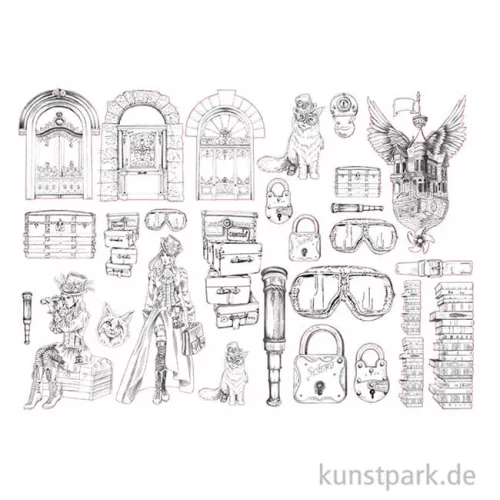 Artikelbild 2 des Artikels “Stamperia Clear Die Cuts - Lady Vagabond, 28 Stanzteile aus Kunststoff “
