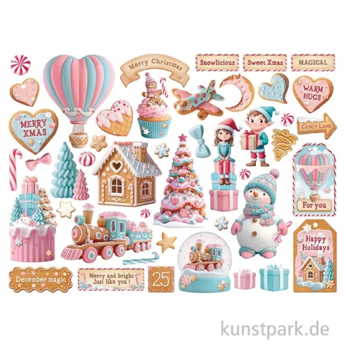Artikelbild 2 des Artikels “Stamperia Die Cuts - Candy Christmas, 46 Stanzteile “