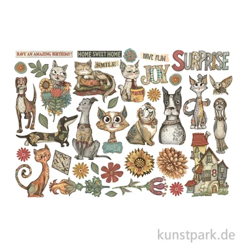 Artikelbild 2 des Artikels “Stamperia Ephemera Aufkleber - Furry Friends “