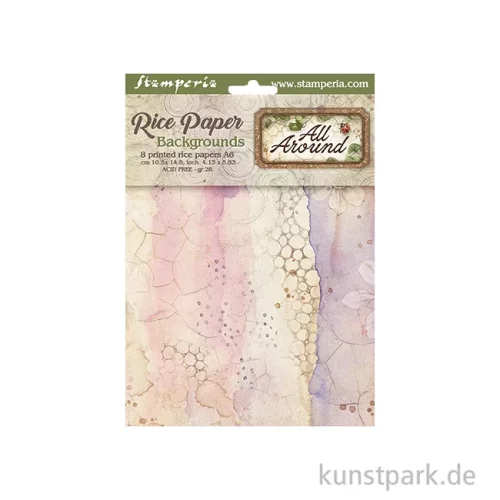 Artikelbild 2 des Artikels “Stamperia Reispapier Selection - All Around Backgrounds, A6 “