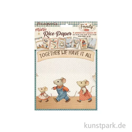 Artikelbild 2 des Artikels “Stamperia Reispapier Selection - Family, 8 Blatt, A6 “