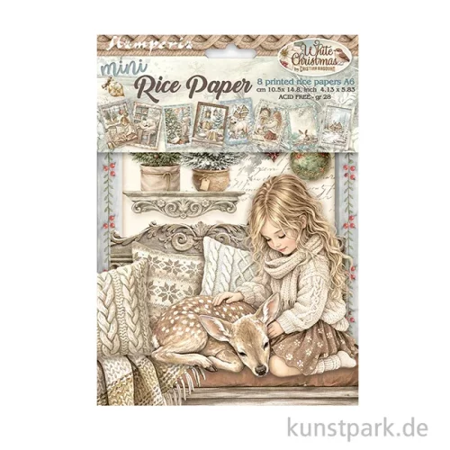 Artikelbild 2 des Artikels “Stamperia Reispapier Selection - White Christmas, 8 Blatt, A6 “