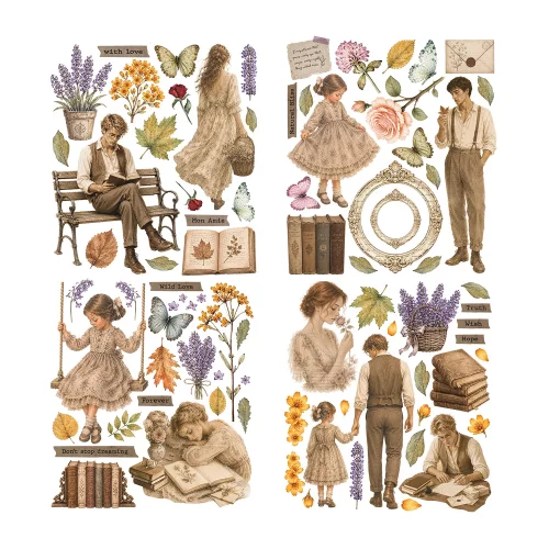 Artikelbild 2 des Artikels “Stamperia Rub On Transferfolien - Flowers and Poems, 6 Blatt XL “