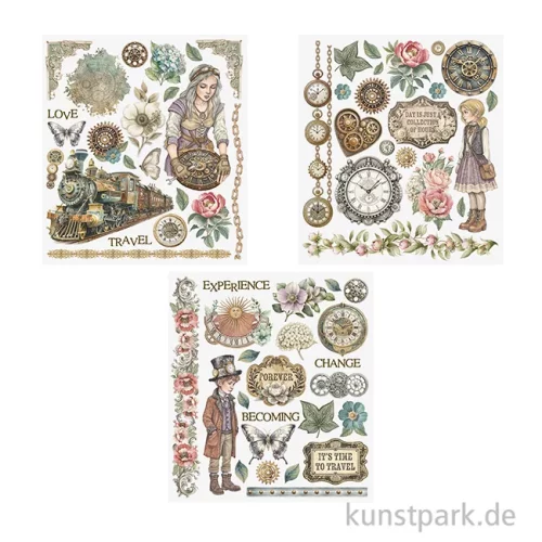 Artikelbild 2 des Artikels “Stamperia Rub On Transferfolien - Gardens of Time, 6 Blatt, XL “