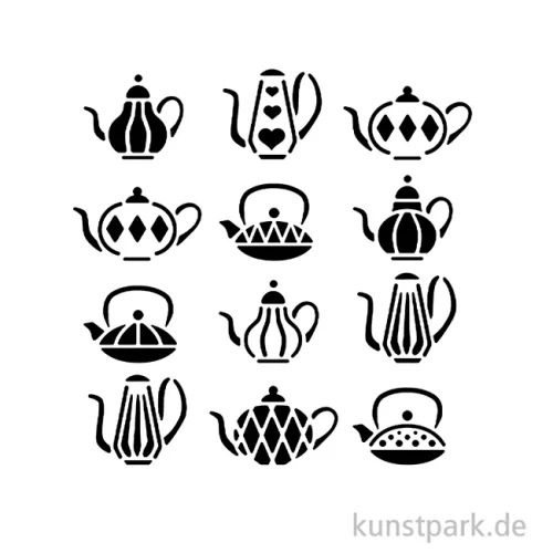Artikelbild 2 des Artikels “Stamperia Schablone - Alice in Christmas Tea Pots, 12 x 12 cm “