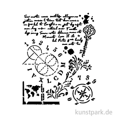 Artikelbild 2 des Artikels “Stamperia Schablone - Alterego Key and Numbers, 20 x 25 cm “