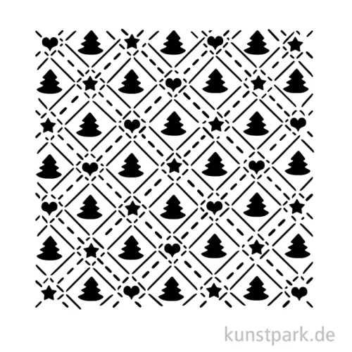Artikelbild 2 des Artikels “Stamperia Schablone - Candy Christmas Tree Pattern, 18 x 18 cm “