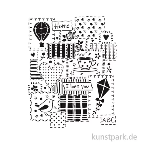 Artikelbild 2 des Artikels “Stamperia Schablone - Family Patchwork, 20 x 25 cm “