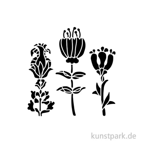 Artikelbild 2 des Artikels “Stamperia Schablone - Furry Friends Stylized Flowers, 12 x 12 cm “