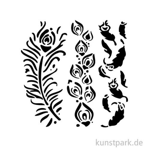 Artikelbild 2 des Artikels “Stamperia Schablone - Masquerade Feathers, 12 x 12 cm “