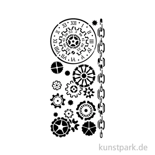 Artikelbild 2 des Artikels “Stamperia Schablone - Voyages Fantastiques Mechanisms, 12 x 25 cm “