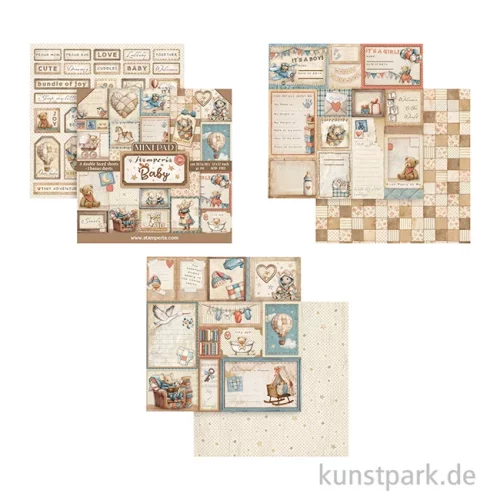 Artikelbild 2 des Artikels “Stamperia Scrapbooking Mini Pad - Baby, 6 Blatt, 20,3 x 20,3 cm “