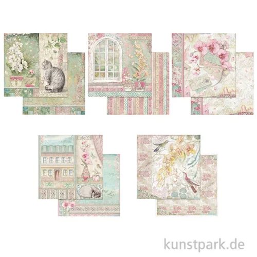 Artikelbild 2 des Artikels “Stamperia Scrapbooking Pad - Orchids and Cats, 30,5 x 30,5 cm, 10 Blatt “