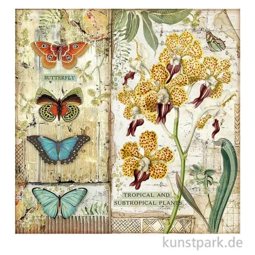 Artikelbild 2 des Artikels “Stamperia Scrappapier - Amazonia Orchid and Butterfly, 30,5x30,5 cm “