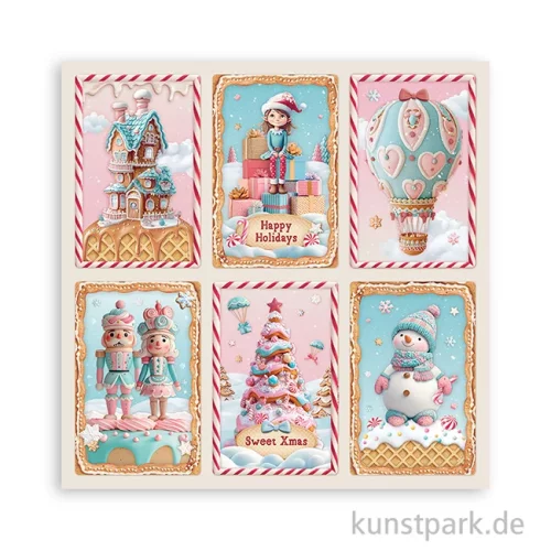 Artikelbild 2 des Artikels “Stamperia Scrappapier - Candy Christmas 6 Cards, 30,5 x 30,5 cm “