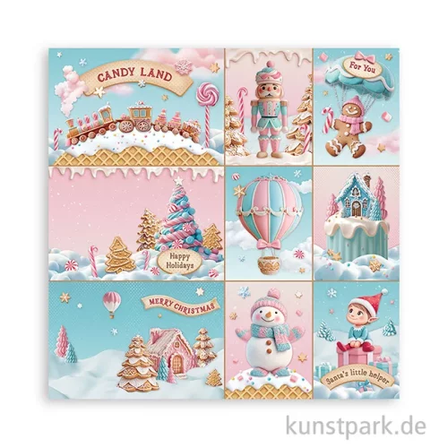 Artikelbild 2 des Artikels “Stamperia Scrappapier - Candy Christmas Cards, 30,5 x 30,5 cm “