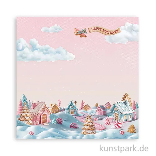 Artikelbild 2 des Artikels “Stamperia Scrappapier - Candy Christmas Village, 30,5 x 30,5 cm “