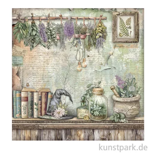 Artikelbild 2 des Artikels “Stamperia Scrappapier - Herbarium Silvae Lavender, 30,5 x 30,5 cm “