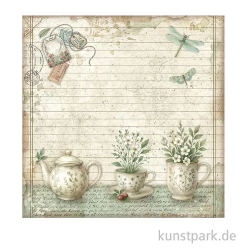 Artikelbild 2 des Artikels “Stamperia Scrappapier - Herbarium Silvae Teacup, 30,5 x 30,5 cm “