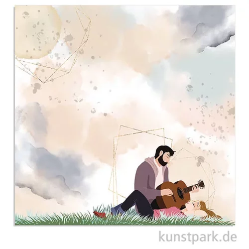 Artikelbild 2 des Artikels “Stamperia Scrappapier - Love Story Guitar, 30,5 x 30,5 cm “