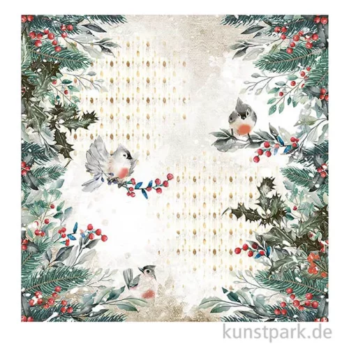 Artikelbild 2 des Artikels “Stamperia Scrappapier - Romantic Christmas Birds, 30,5x30,5 cm “
