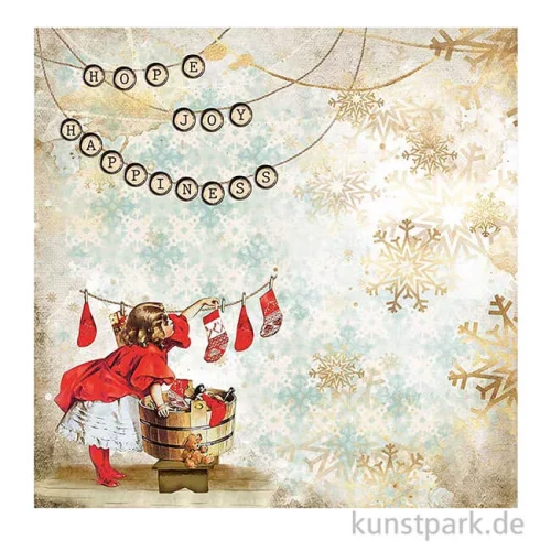 Artikelbild 2 des Artikels “Stamperia Scrappapier - Romantic Christmas Socks, 30,5x30,5 cm “