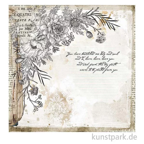 Artikelbild 2 des Artikels “Stamperia Scrappapier - Romantic Journal Corner with Flower, 30,5x30,5 cm “
