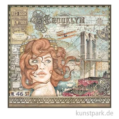 Artikelbild 2 des Artikels “Stamperia Scrappapier - Sir Vagabond Aviator Lady 30,5 x 30,5 cm “