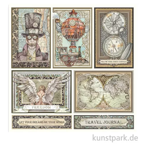 Artikelbild 2 des Artikels “Stamperia Scrappapier - Sir Vagabond Cards, 30,5 x 30,5 cm “