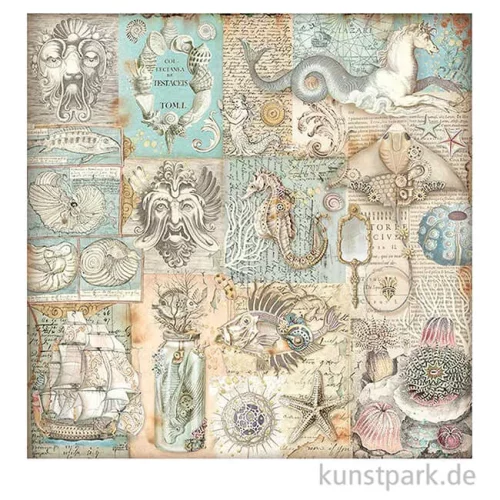 Artikelbild 2 des Artikels “Stamperia Scrappapier - Songs of the Sea Texture, 30,5 x 30,5 cm “