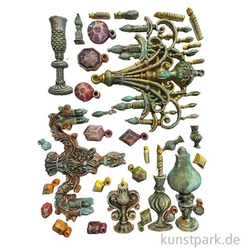 Artikelbild 2 des Artikels “Stamperia Silikon Gießform - Masquerade Candle Holders, A5 “