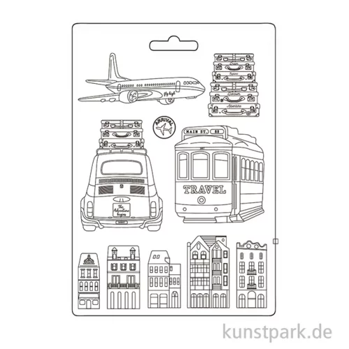 Artikelbild 2 des Artikels “Stamperia Soft Mould (Gießform) - Art of Travelling Transports, A4 “
