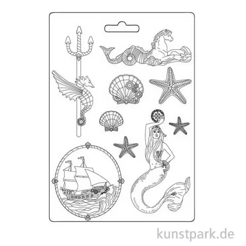 Artikelbild 2 des Artikels “Stamperia Soft Mould (Gießform) - Songs of the Sea Mermaid, A4 “