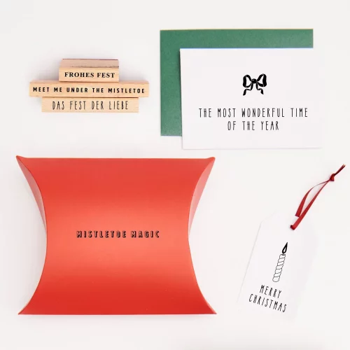 Artikelbild 2 des Artikels “Stempelset - Advent Advent, Typo, 16 Holzstempel + Stempelkissen “